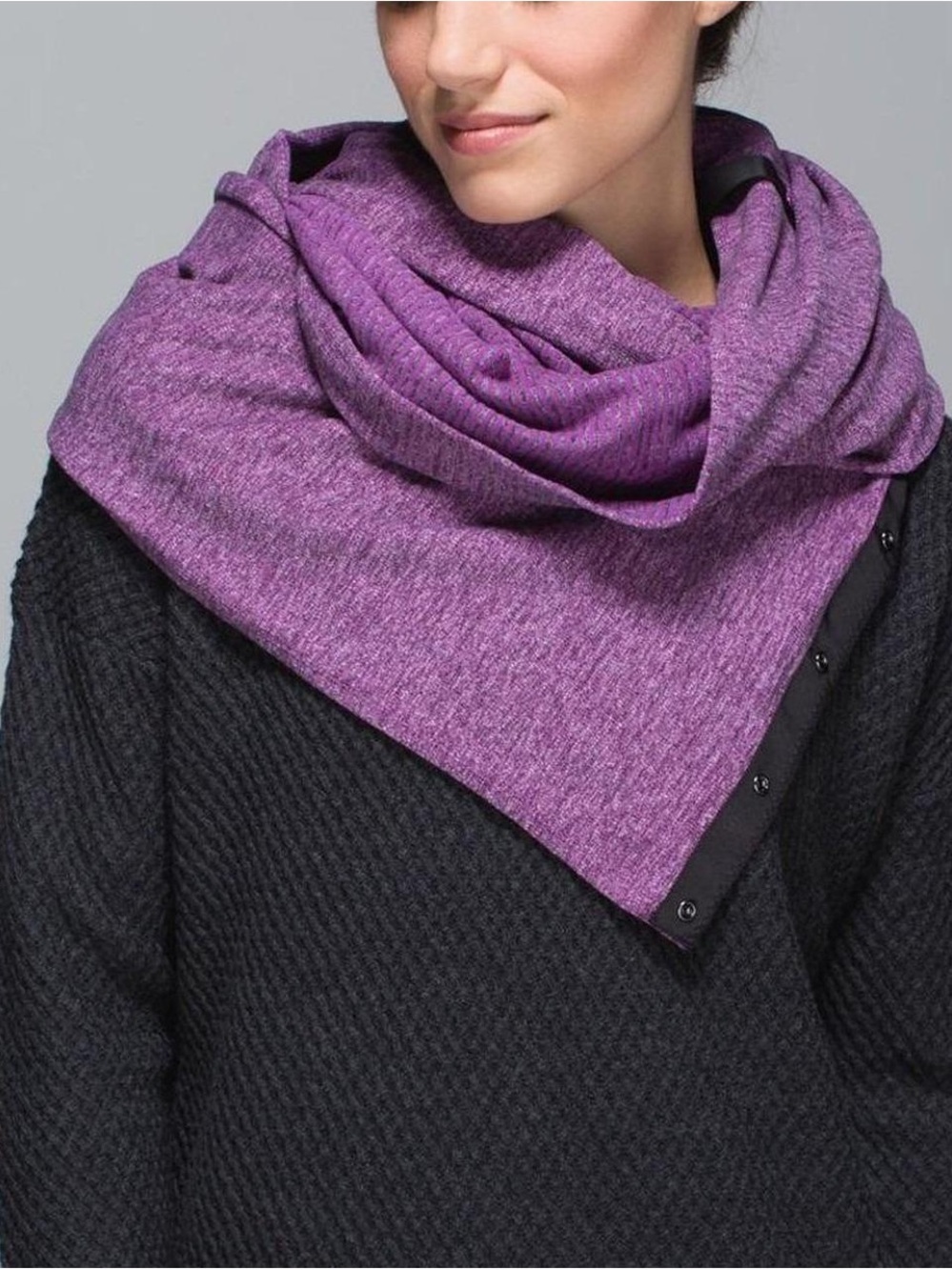 Lululemon Purple Knit Shawl Collar Sweater Wrap - Women